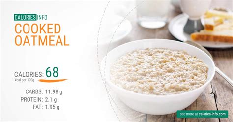 100g oatmeal calories